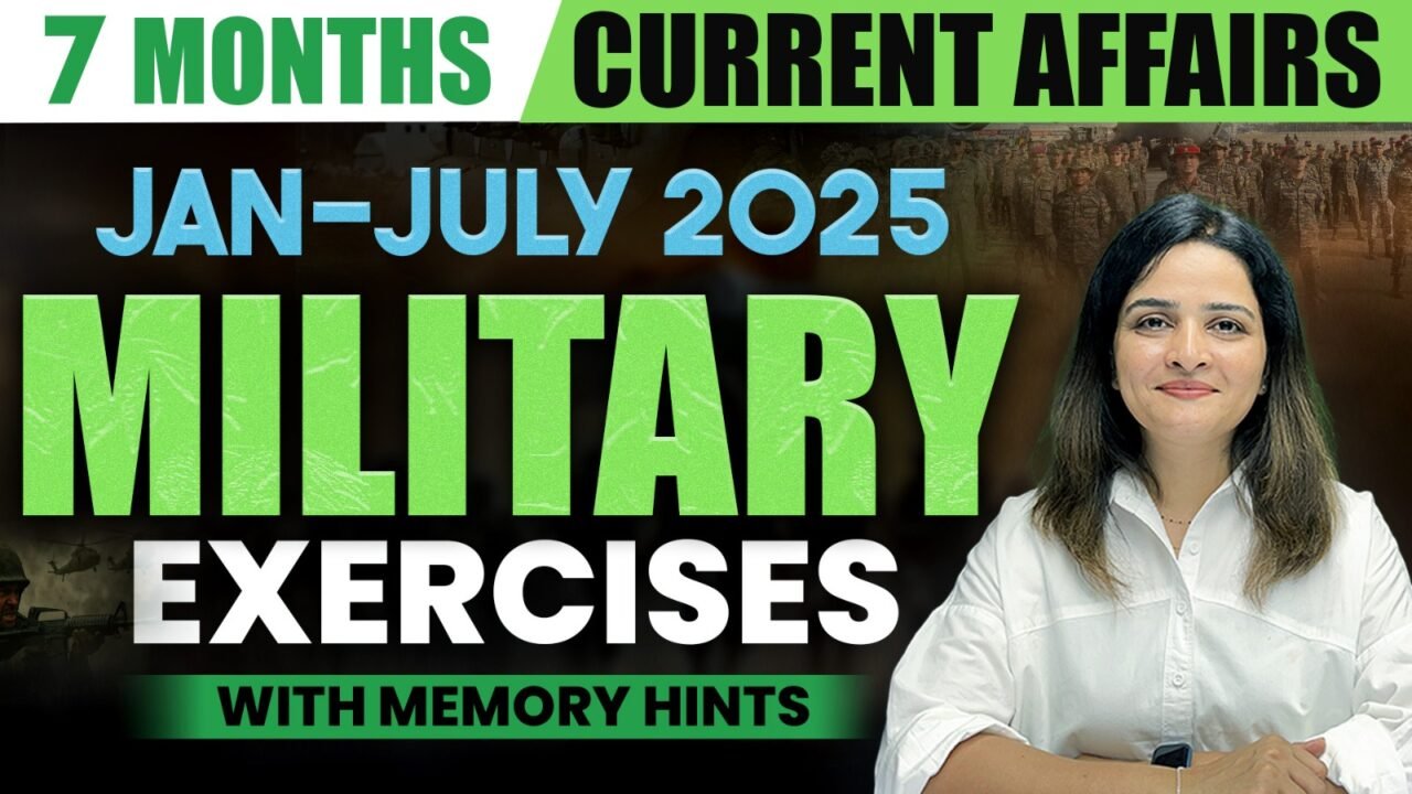 6 Months Current Affairs: Military Exercises (Jan-July 2025)