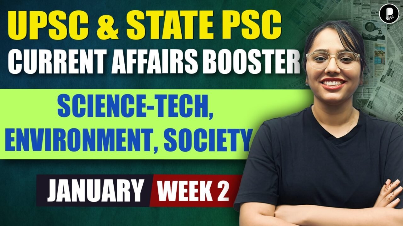 Current Affairs January 2025 Week 2 | Science-Tech, Environment, Society | UPSC & State PSC Booster