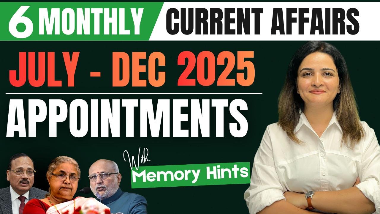 Imp. Appointment July–December 2025 | 6 Months Current Affairs 2025