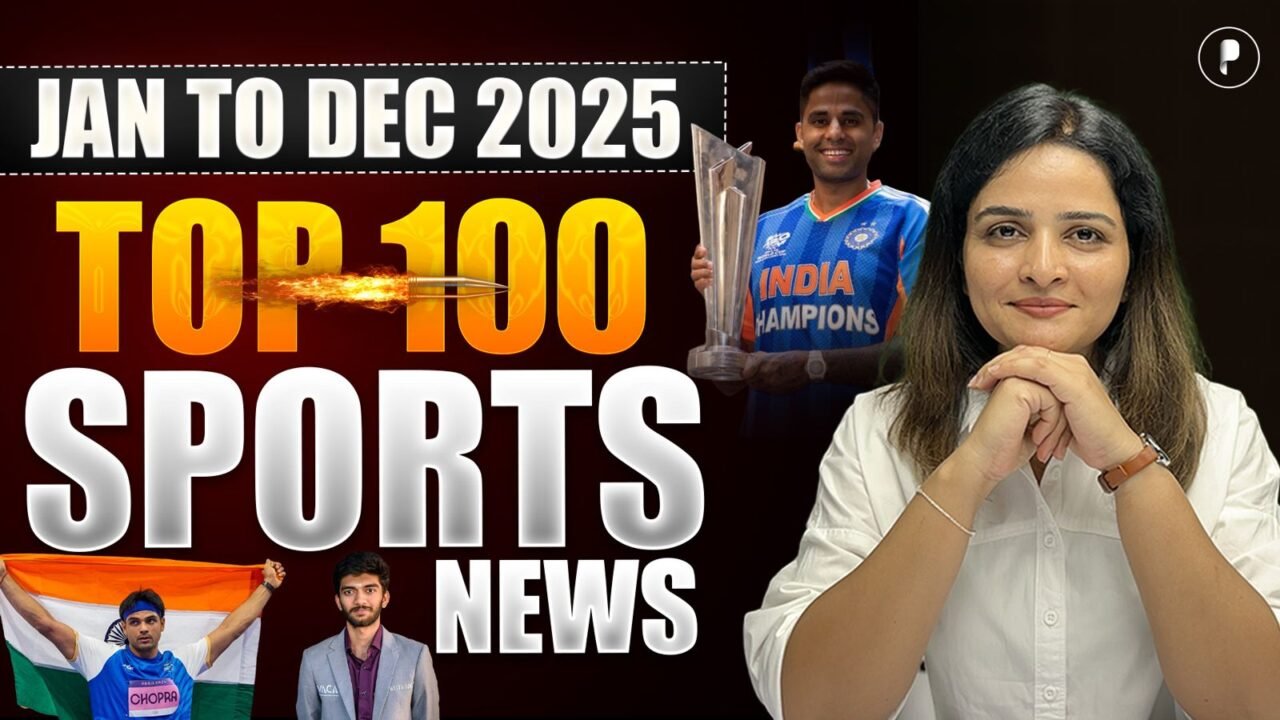 Top 100 Sports News | Sports Current Affairs 2025 | Jan to Dec Complete Revision for All Exams 2026